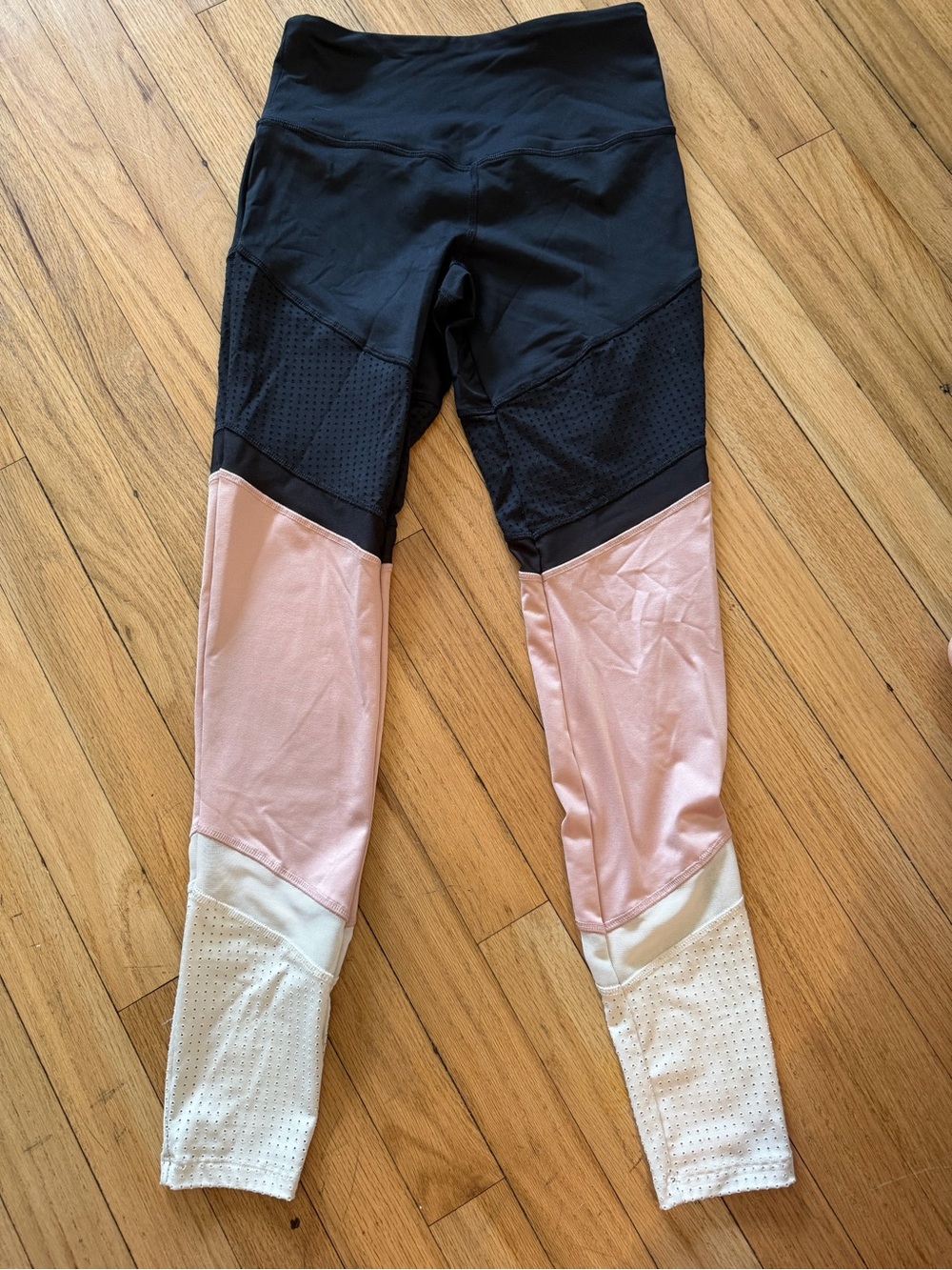 Women’s Colorblock Leggings in Black, Pink, and White